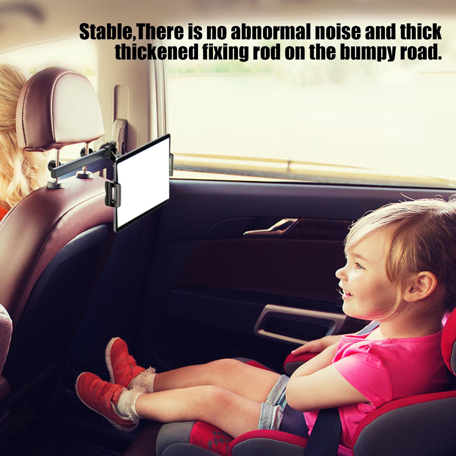 Car Seat Phone Holder Headrest Mount Aluminum Alloy 360 Degree Rotatable Backseat Cellphone Bracket Multifunctional Automotive CN