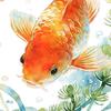 yangyizhi Watercolor Goldfish Toilet Seat Sticker, & Water Plants Tank Waterproof PVC Bathtub Decal, Self-Adhesive Lid Decals for Bathroom Decor