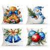 Watercolor Christmas Pillowcase Bedroom Sofa Cushion Cover 100% Polyester Living Room Cushion Pillowcase Home Decor 45X45Cm