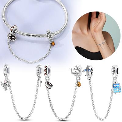Coffee Break Safety Chain Pendant Copper Colors Ideal For Charm Bead Charms Copper Colors Authentic Bracelets for Jewellery Making