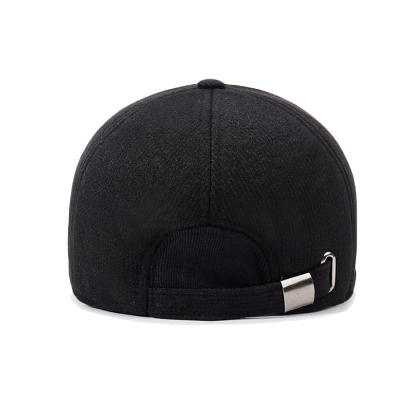 Men's Baseball Cap Autumn Winter Middle-Aged and Elderly Thick Ear Protection Warm Cap Outdoor Wool Cold-Proof Dad Cotton Cap