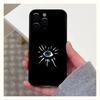 Custodia per Telefono Occhio Malvagio Blu Fortunato Per Apple iPhone 15,14,13,12,11,Pro,X,XS,Max,XR,Plus,Mini Cover Nera Morbida
