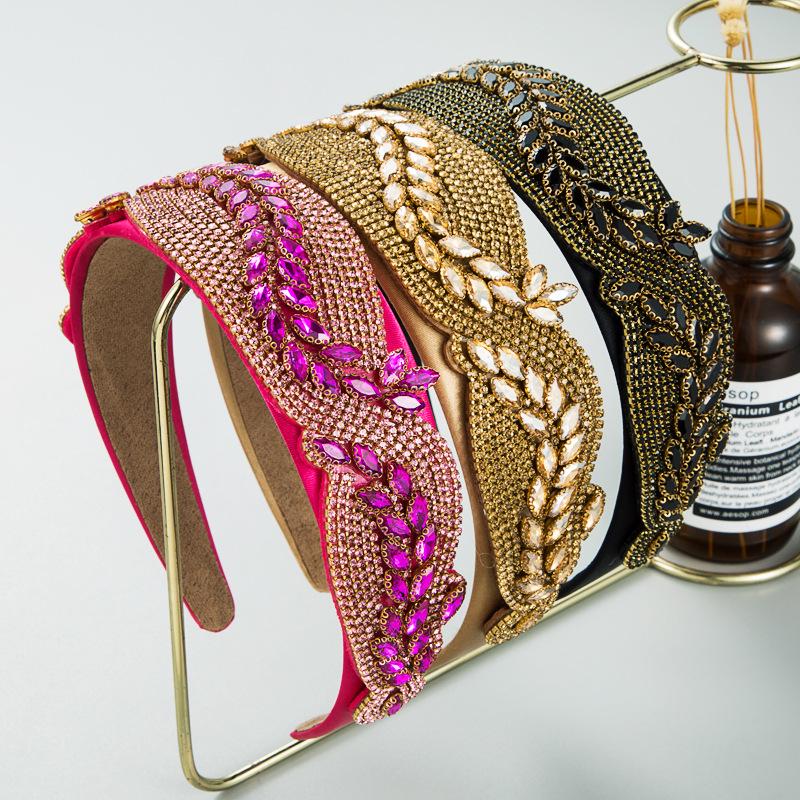 

He Ming Women s Baroque Retro Wide-Brimmed Headband - High-End Korean Hair Accessory зелёный