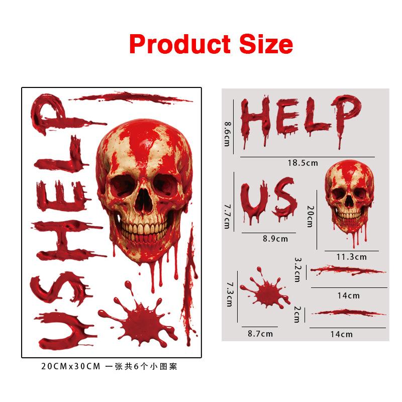 Halloween Decorations Handprint Footprint Stickers Clings Decals Window Bathroom Floor Restroom Zombie Decorations Halloween Party Decor,10Sheets