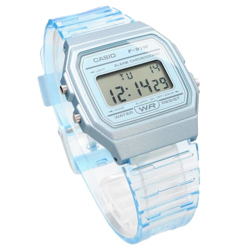 Casio CASIO Digital Watch Quartz F-91WS-2 Unisex Cheap Casio Clear Blue