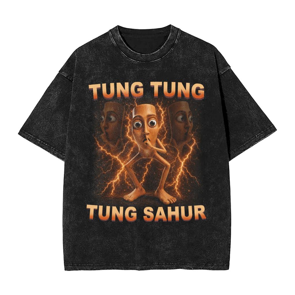 Tung Tung Tung Sahur Dance Funny Brainrot Meme T-Shirt Summer Y2K T-Shirts Cotton Harajuku Tshirt For Men Short Sleeve Clothing