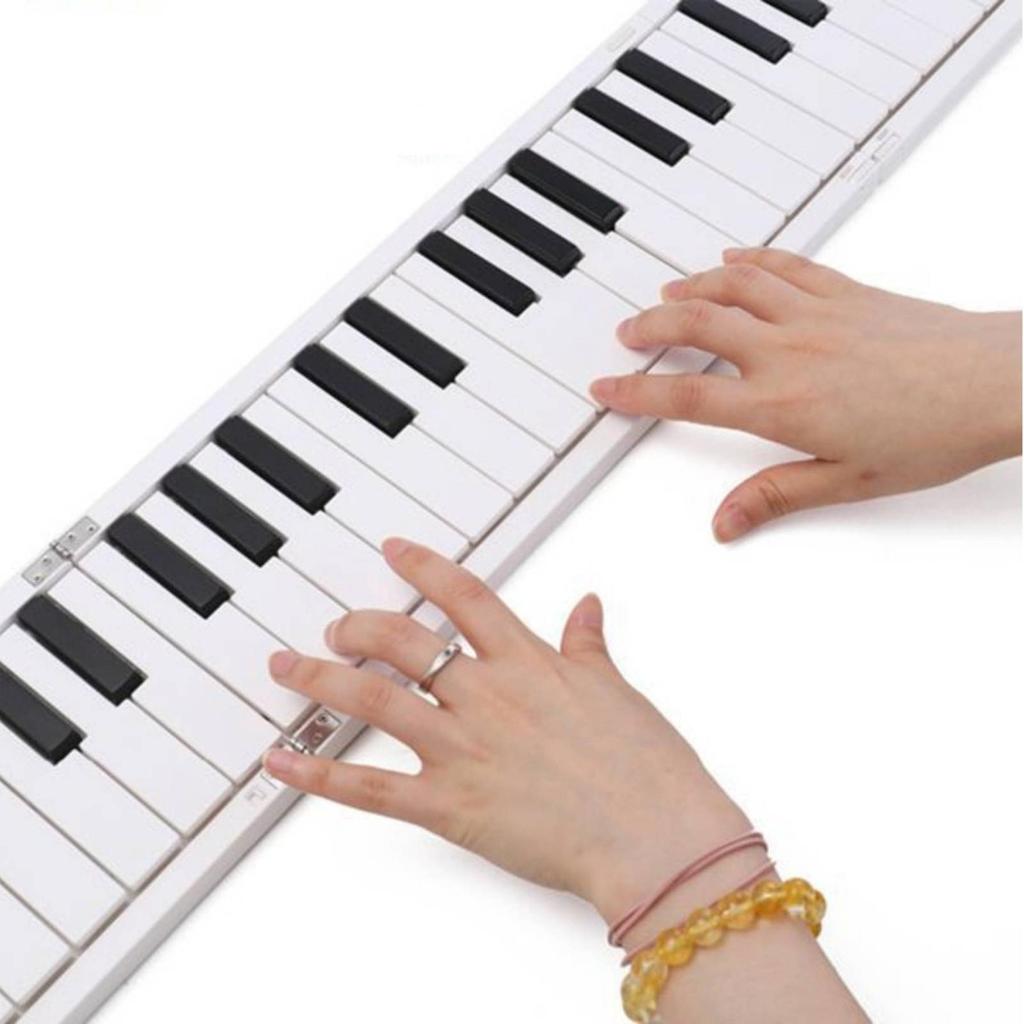 Foldable Piano with Sustain Pedal Space-Saving for Beginners, Students