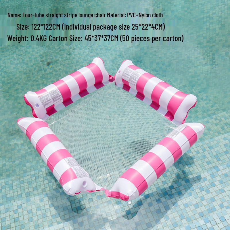 Inflatable Hammock Floating Chair with Backrest - Foldable Summer Pool Party Lounger.