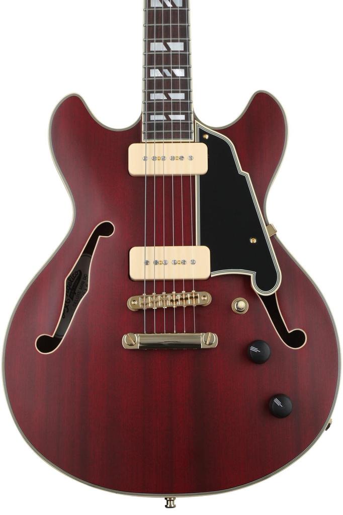 Deluxe Mini DC Satin Trans Wine D'Angelico P-90,