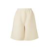 MONPLISSE [Women'S] Horizontal Pleated Comfortable Shorts (Ivory)