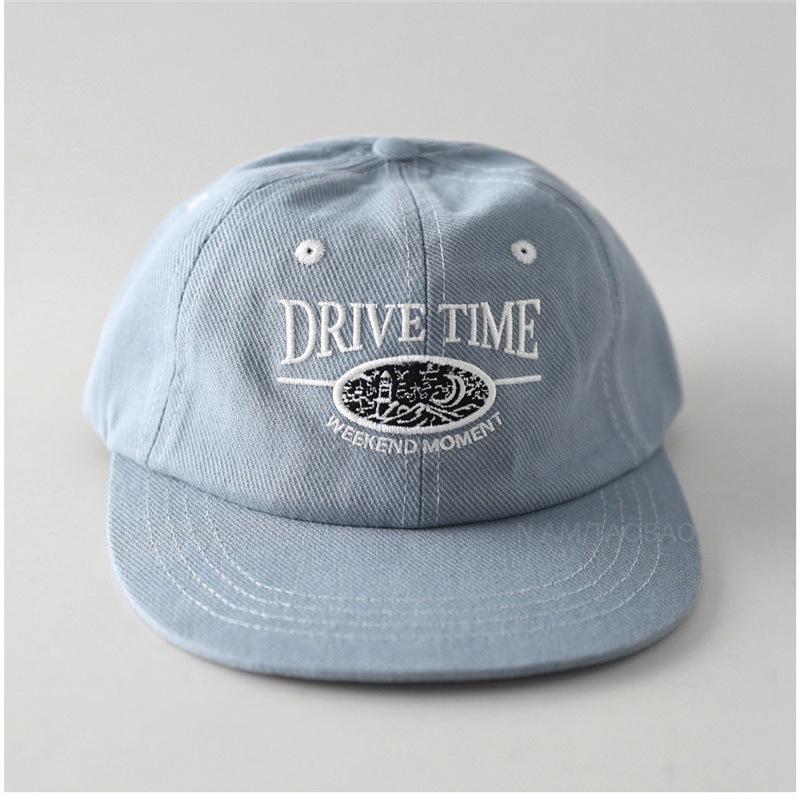 Fashion Hat autumn new retro letter embroidered flat-brimmed hat simple niche versatile sunshade casual baseball cap for men and women