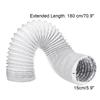 Universal Portable Air Conditioner Exhaust Hose Tube Window Pipe Interface Aluminum Foil 5.9"x71"  White+Silver