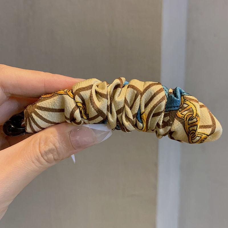 Fabric Banana Clip Korean Elegant Leopard Print Ponytail Holder Ponytail Clip Hair Claw Hairpin Sweet Bowknot Hair Clip Women
