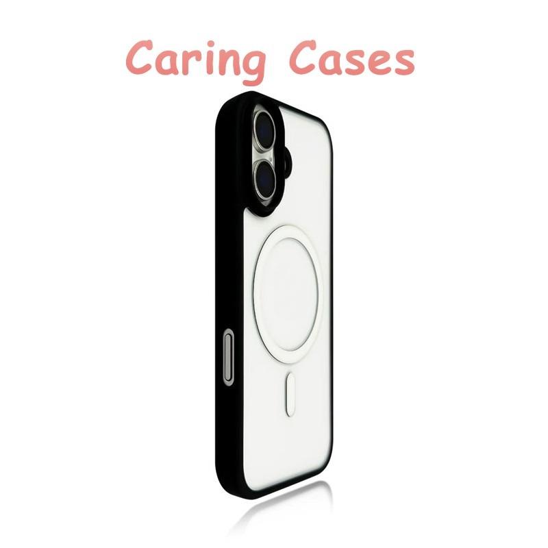 For iPhone 16 Pro Max Case White Magnetic Clear Acrylic Shockproof Trend Cover Compatible with iPhone 15 14 iPhone 15