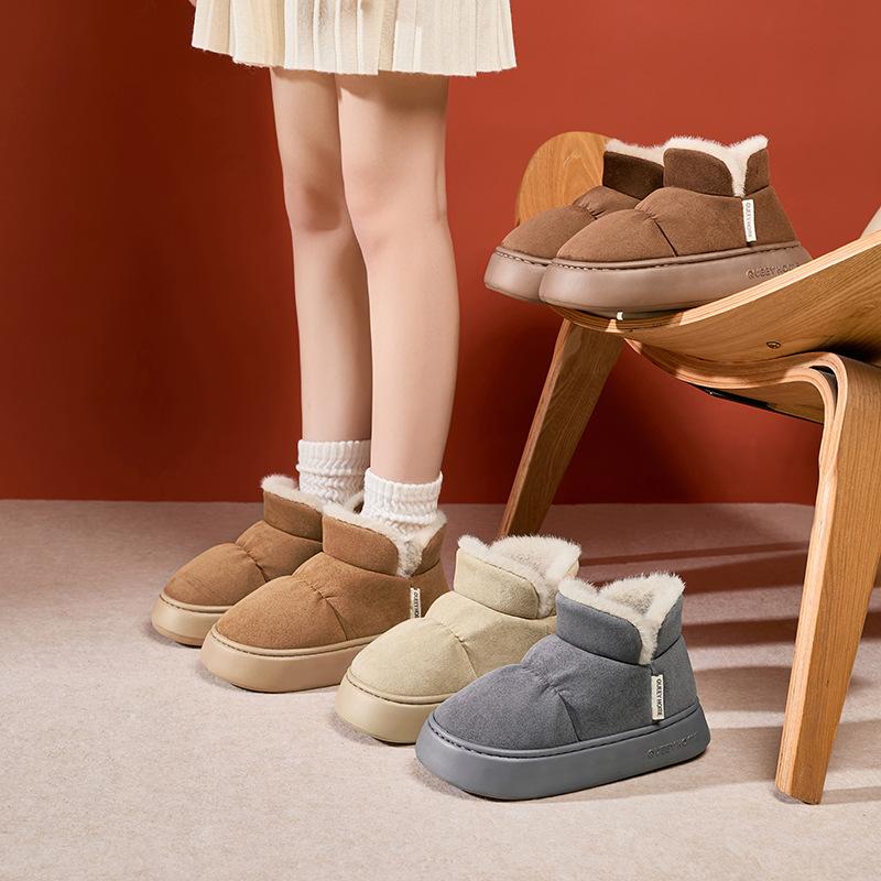 Thick-soled Snow Boots for Women's Autumn and Winter 2025 New Non-slip Home Indoor Velvet Thermal Bag and Cotton Slippers for Men's Outer Wear