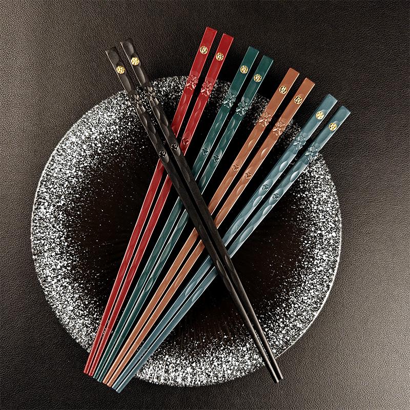 5/10 Pairs Janpanese Reusable Chopsticks Sushi Sticks For Food Noodles Alloy Chinese Korean Chopsticks Kitchen Tableware