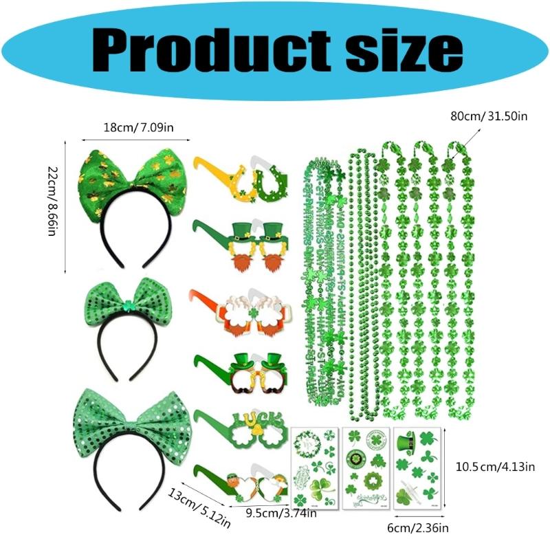 Saint Patrick Day Costume Accessories Shamrock Stickers Patricks Day Glasses Saint Patrick's Day Decoration Party Supply