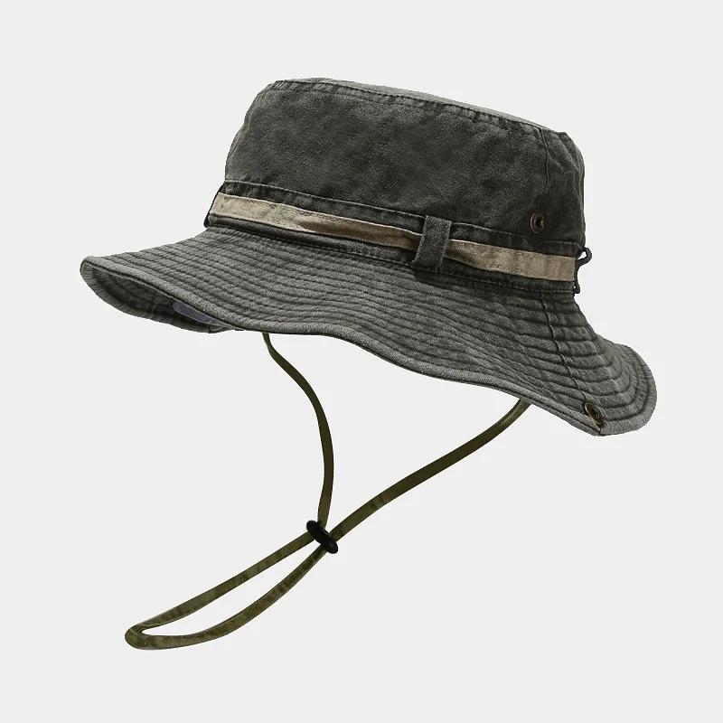 

2024 Four Seasons Cotton Solid Bucket Hat Fisherman Hat Outdoor Travel Sun Cap for Men and Women 155 56-60cm wear зелений