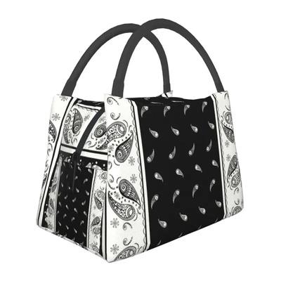 Individuelle Lunchtasche für Damen, klassisches Paisley-Bandana-Muster, Thermo-Kühlbox, isoliert, für Picknick, Camping, Arbeit, Reisen