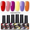 6-Color Nail Polish Glue Set, Popular Color Nail Glue, Phototherapy Nail Polish Glue Can Be Matched Arbitrarily.