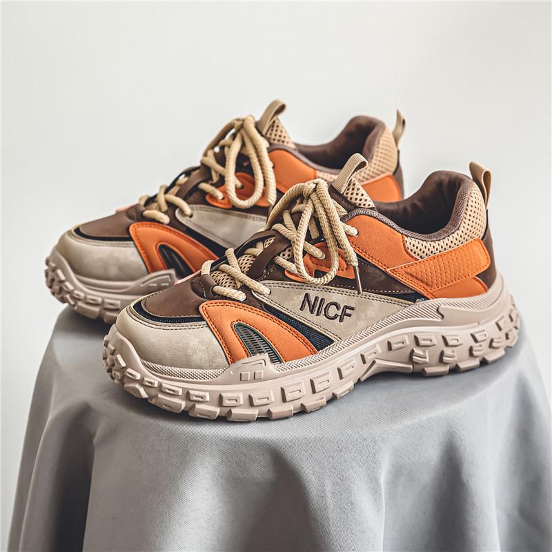 

Fashion Color Bloack Designer Hiking Shoes Men Chunky Sneakers Breathable Shoes Non-slip Outdoor Casual Lace-up Running Sneakers 39