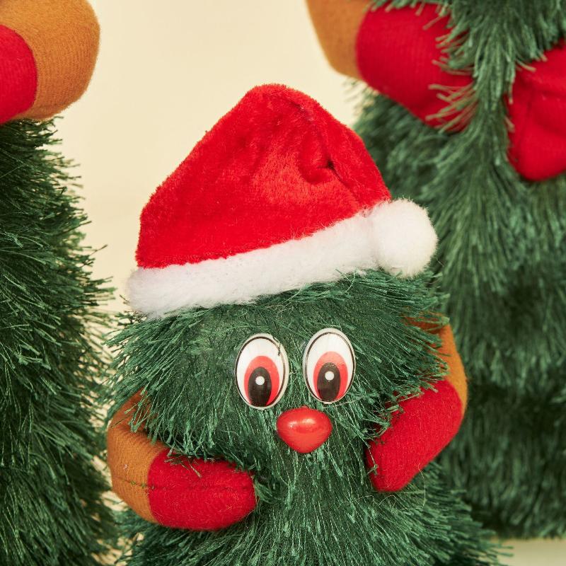 Rotary Holiday Tree Kids Toy with Music; Electric Xmas Doll with Singing and Dance; Funny Prank Prop Christmas Decoration