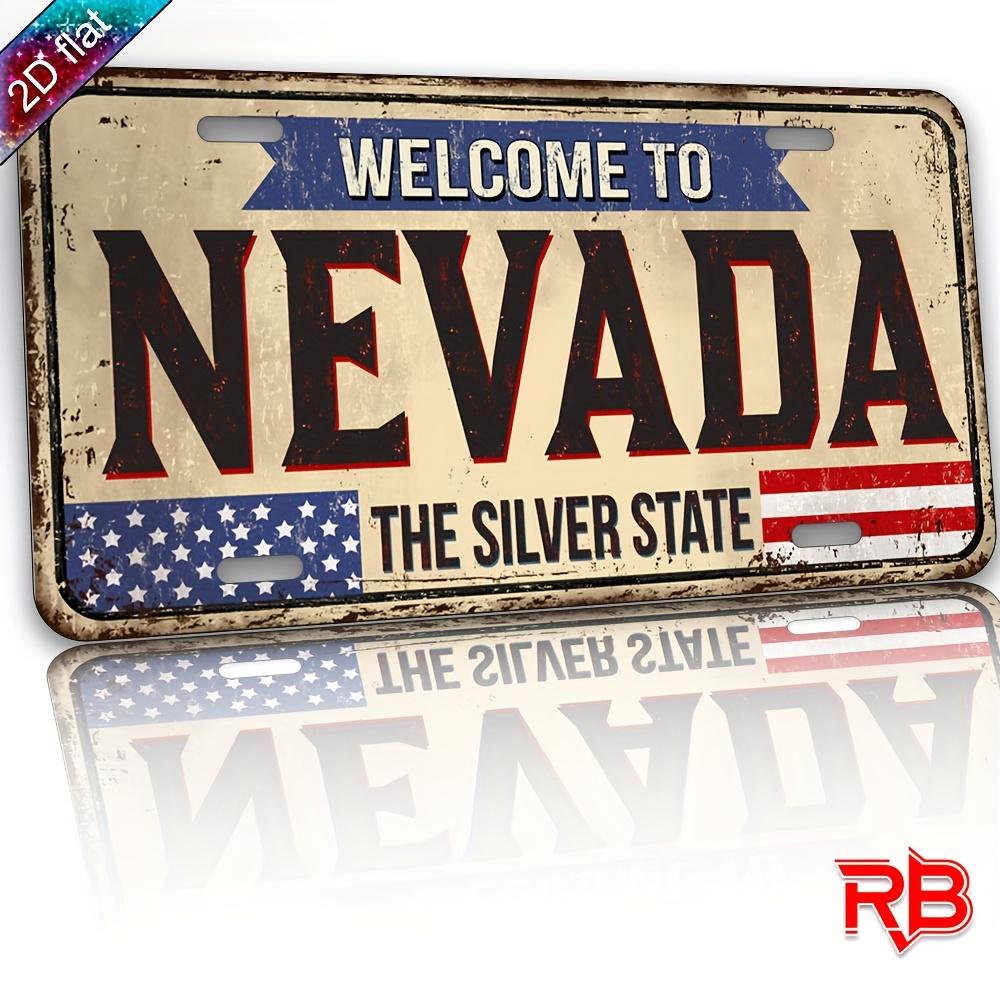 

Welcome to Nevada The Silver State USA Flag Vintage License Plate Style Aluminum Metal Sign Retro Western Travel Souvenir Wall A 15x30cm(5.9x7.8inch)