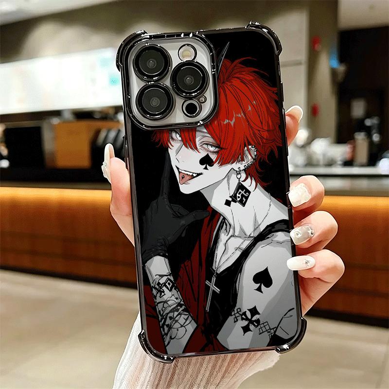 Devil Bad Boy Anime Style Plating Phone Case For Iphone 16 17 Pro Max Air 16E 14 15 Plus 12 13 Mini Anti-Fall Airabag Cover