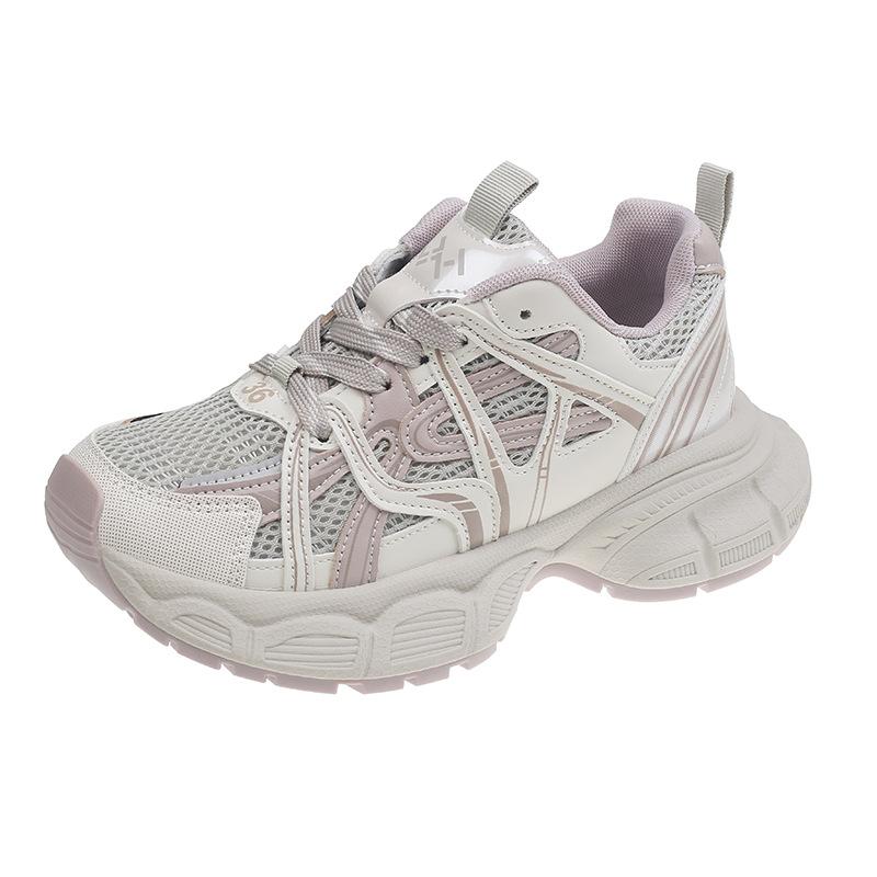 Platform Dad Shoes Women's 2025 New Popular Spring and Autumn Versatile Super Fire Small Man Height Increase Small White Casual Sports Shoes