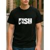 European Sizes Fishing Enthusiast Print, New Arrivals In Spring, Casual Short-sleeved T-shirt, Lightweight Round-neck Short-sleeved