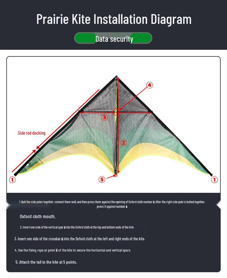 CCLIFE Large Prairie Kite - Easy-to-Fly Toy Kite for Children & Adults