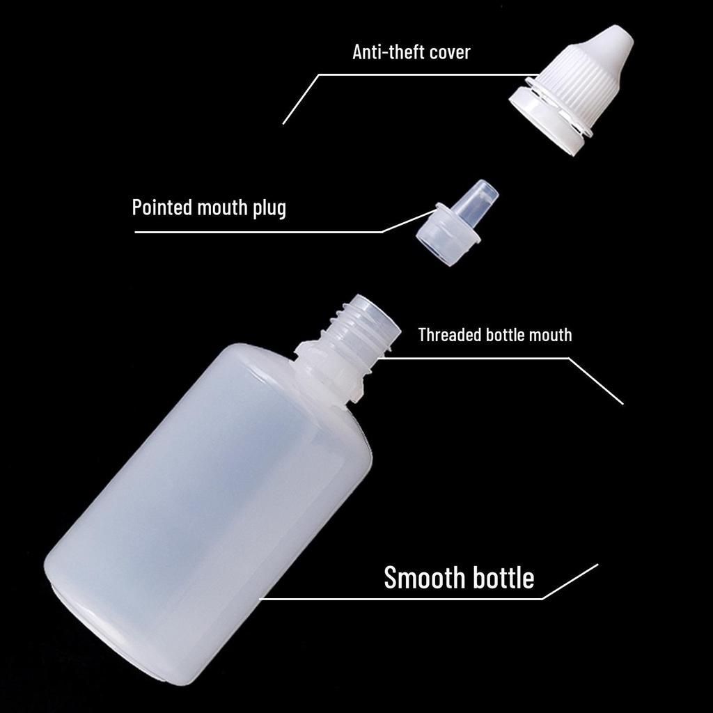 Göz Damlası İçin Beyaz Plastik Sıkılabilir Damlalıklı Şişe - 5/10/15/20/30ml Boyutları Mevcuttur