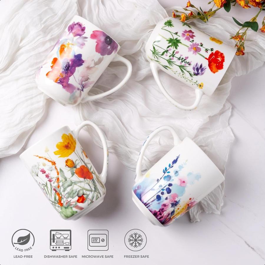 Porcelain Tea Mug with Infuser and Lids 18 Oz Large Cup Strainer with Bag Holder for Loose Leaf Tea Steeping Coffee Mug for Hou