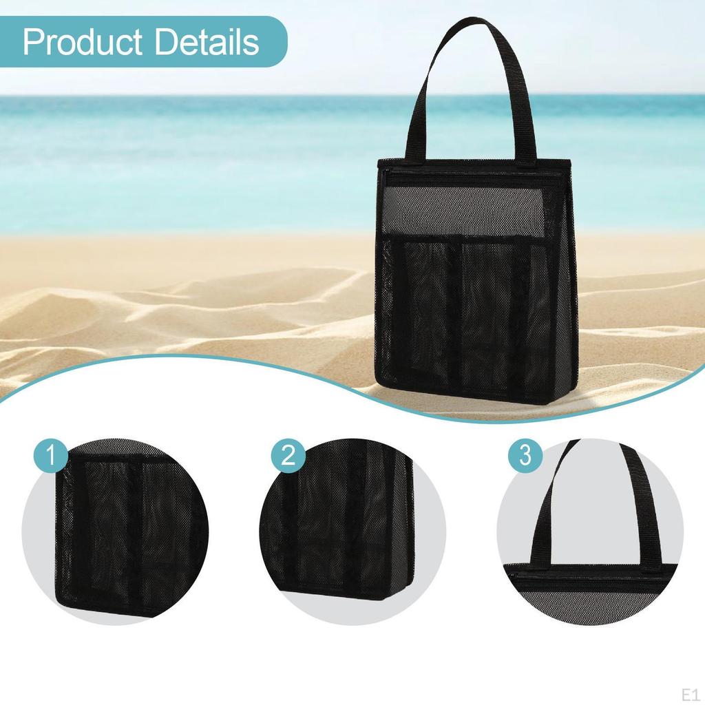 Compact Mesh Shower Tote Bag 10x3.5x12.01" for College Dorms and Camps