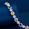 Zircons Beautiful Colorful Cubic Zircon Paved Round Tennis Bracelet for Women Boho Party Engagement Jewelry Accessories S0273