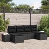 VidaXL 6-piece Garden Sofa Set with Black Poly Rattan Cushions 3347173