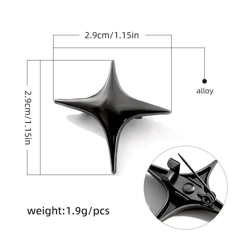 2pcs Universal Doji Brooch Clothes Bags Accessories Buckle Pin Collar Corner Decoration Four-pointed Star Pin