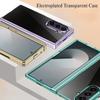 Fashion Ultra Thin Electroplated Transparent Phone Case For Samsung Galaxy Z Fold 7 6 5 With Hinge Shockproof Protection Cover