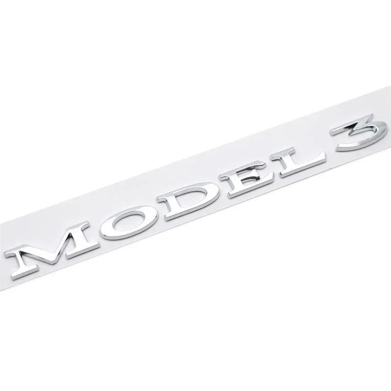 ABS Car Rear Sticker Letter Side Emblem Trunk Tail Badge for Tesla MODEL 3 MODEL S MODEL X Exterior Accessories