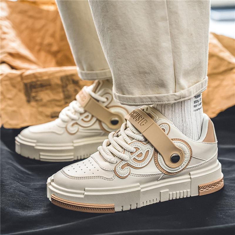 2025 New Men's Designer Skateboard Sneakers Spring Fashion Beige Mens Platform Shoes Hip Hop Sneakers Men Casual Sports Shoes
