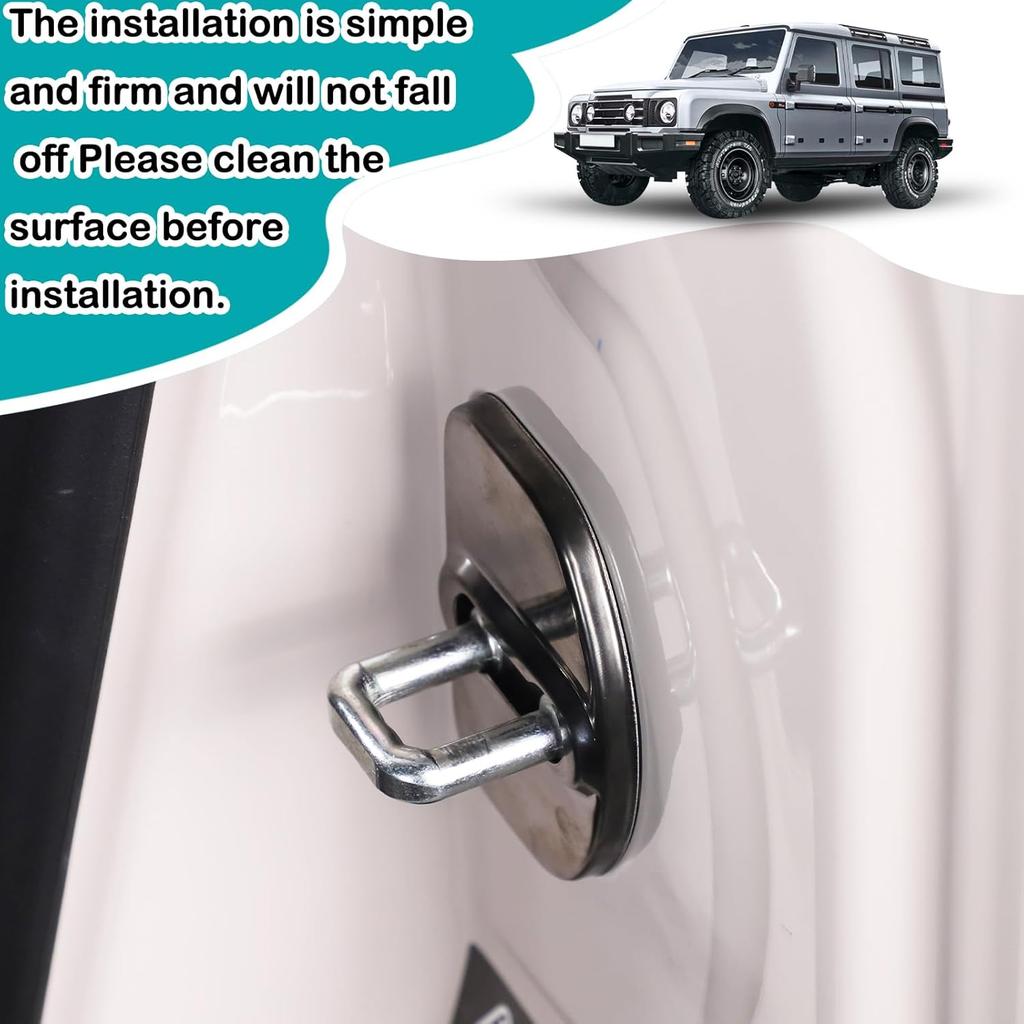 Car Door Lock Latches Cover Protector Compatible with Ineos Grenadier 2020-2024 Stainless Steel Car Door Latch Covers Protection Decoration Car