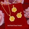 Vietnam Gold-Plated Brass Flower Pendant Necklace - Women's Frosted Fashion Clavicle Chain