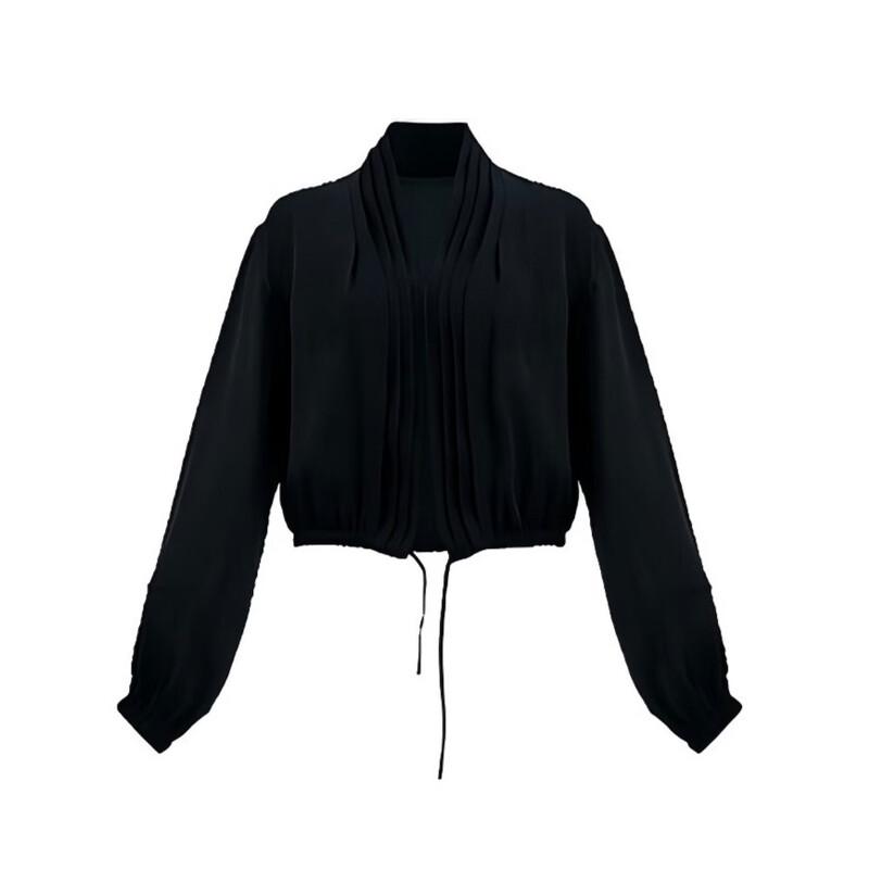 Monovich Women s Tie-Front Lantern Sleeve Cardigan M