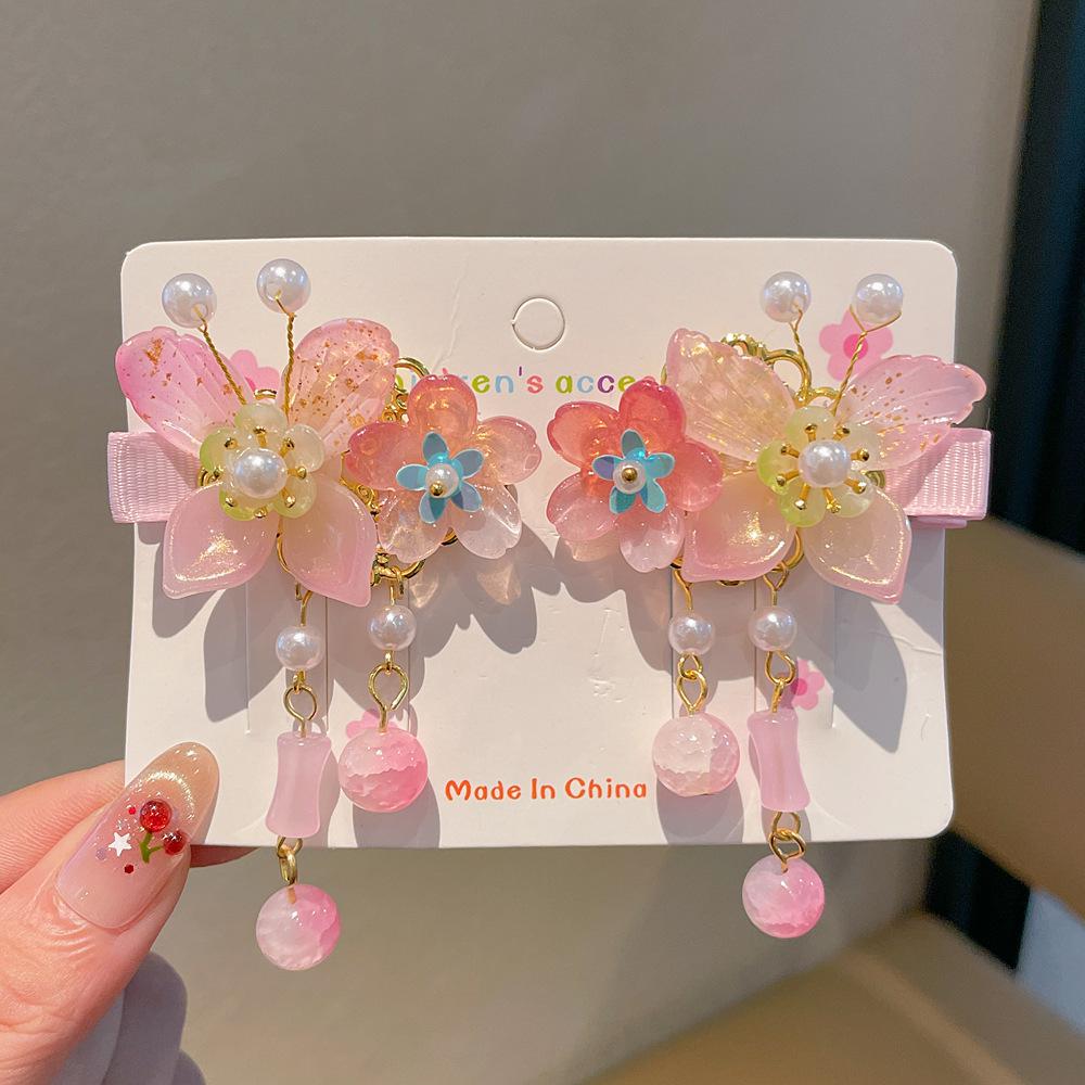 Chinese Style Hanfu Hairpin Set for Girls - Includes Hair Clips, Swaying Tassels, and Butterfly Accessories