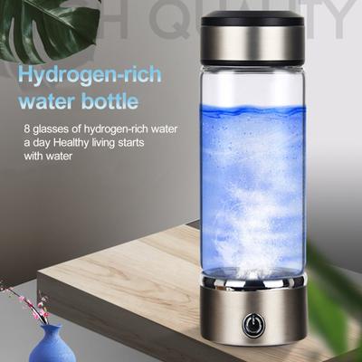 420ML Hydrogen Water Ionizer Cup Portable Rechargeable Rapid Electrolysis Hydrogen-rich Water Maker Glass Bottle