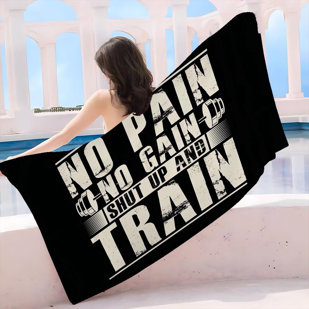 No Pain No Gain Beach Towel For Kids Personalized Bath Towel Pool Towel Vacation Gift Picnic Towel Party Gift