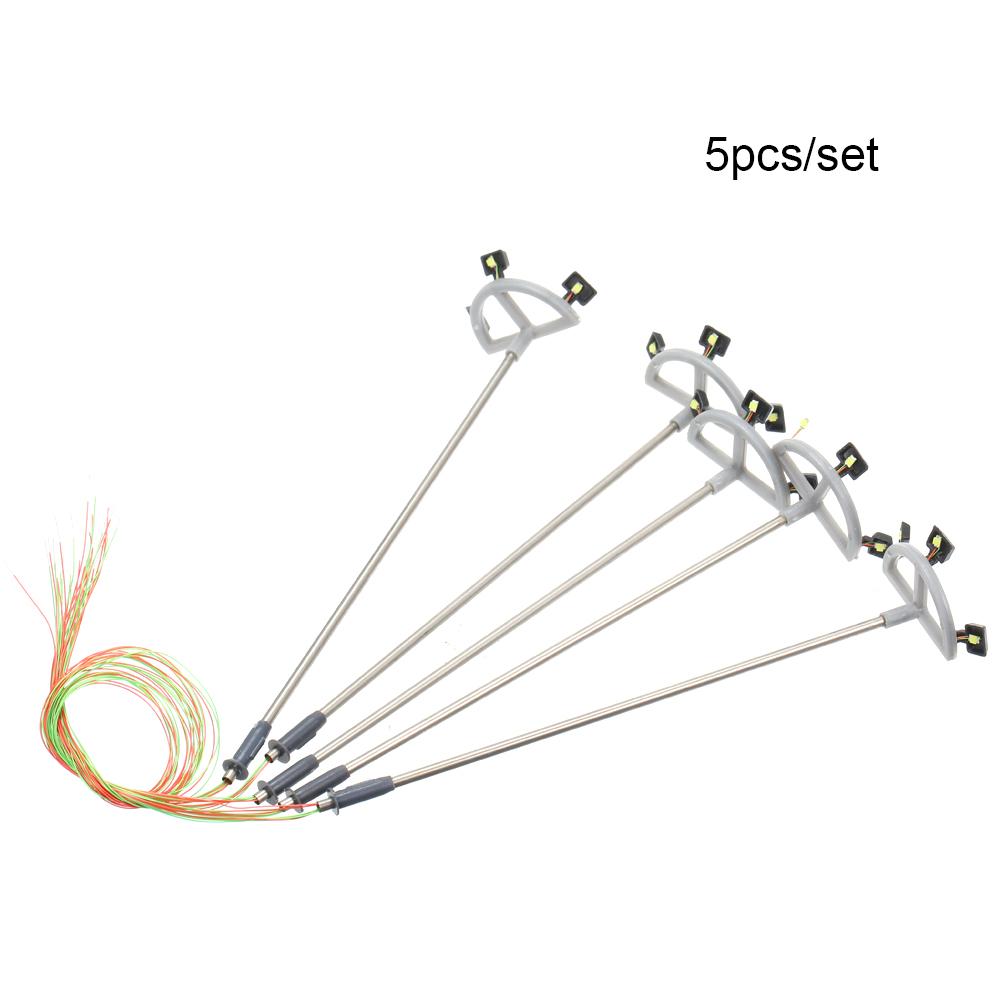 5 Stück Modell Straßenlaternen Layout Laternenpfahl Eisenbahn Zug Garten Spielplatz Landschaft Led Lampe Beleuchtung