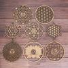 Flower Of Life Energy Mat Slice Wood Base Wooden Wall Sign Laser Cut Handmade Coasters Making Sacred Geometry Ornament Decor