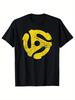 With Vintage Vinyl Record Player Graphic Design -100% Cotton O-neck Summer Short Sleeve Casual