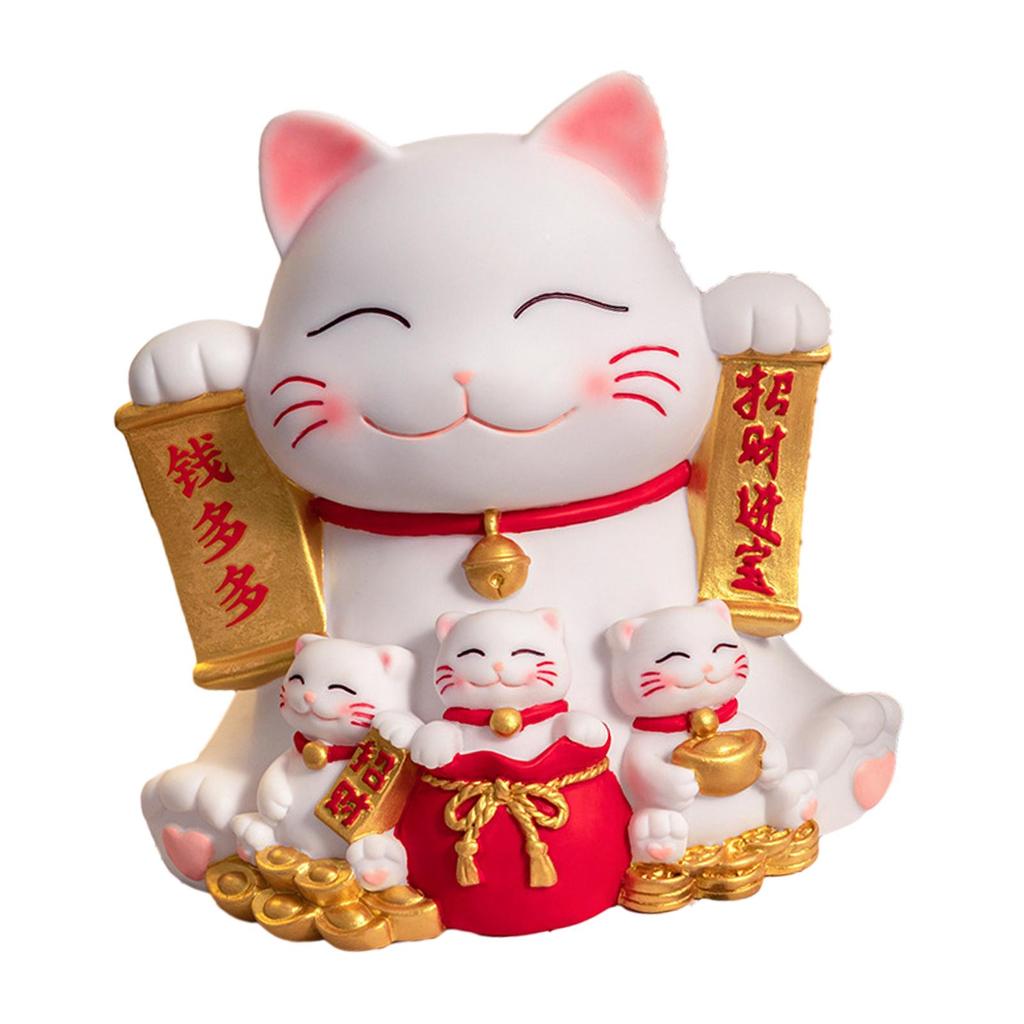 Maneki Neko Cat Piggy Bank Animal Statue Cat Figurine Piggy Bank for Chinese New Year Gift Home Decoration Easter Gifts Kids